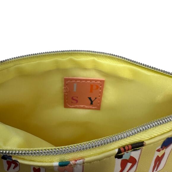 Ipsy Makeup Bag Yellow Celebrate Women Zipper Pouch Small Diverse Girl Power - Picture 4 of 5